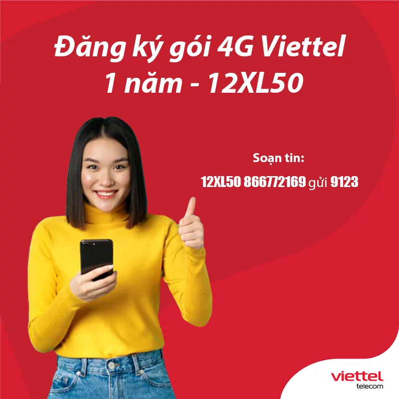 Hướng Dẫn Đăng Ký Gói 4G Viettel 1 Năm Giá rẻ chỉ 50k/tháng có 5GB