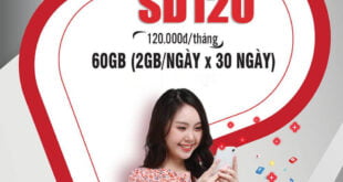 Đăng ký gói cước SD120 Viettel có 2GB 1 ngày giá 120k 1 tháng