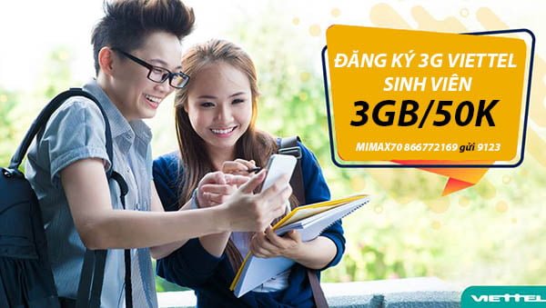 Cách đăng ký 3G Viettel sinh viên giá rẻ chỉ từ 50.000đ/tháng