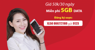 Đăng ký gói cước XL50 Viettel cộng ngay 5GB Data 4G giá chỉ 50.000đ