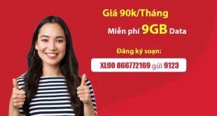 Đăng ký gói cước XL90 Viettel cộng ngay 9GB Data giá chỉ 90.000đ