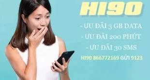 Gói HI90 Viettel ưu đãi 3GB + 200 phút nội mạng + 30 SMS