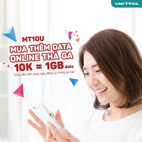 Đăng ký gói MT10U Viettel có ngay 1GB dùng trong 24h chỉ 10.000đ