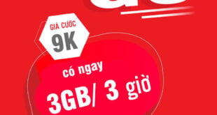 Gói G3 Viettel, mua thêm 3GB Data dùng trong 3 giờ chỉ 9k.