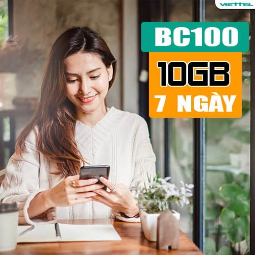Gói BC100 Viettel ưu đãi 10GB Data tốc độ cao 1 tuần giá chỉ 100.000đ