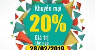 HOT: Viettel khuyến mãi tặng 20% giá trị thẻ nạp ngày 28/02/2019