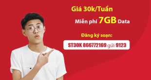 Đăng Ký Gói ST30K Viettel Miễn Phí 7GB/7 Ngày Giá rẻ 30k