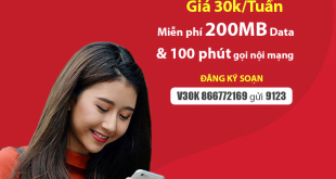 Đăng Ký Gói V30K Viettel Ưu Đãi 200MB & 100 Phút Nội Mạng Chỉ 30.000đ