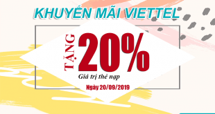 Khuyến mãi Viettel tặng 20% giá trị 20/09/2019