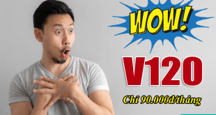gói V120 Viettel giảm giá từ 120.000đ còn 90.000đ / tháng