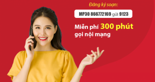 Đăng ký gói MP30 Viettel có 300 phút gọi nội mạng miễn phí