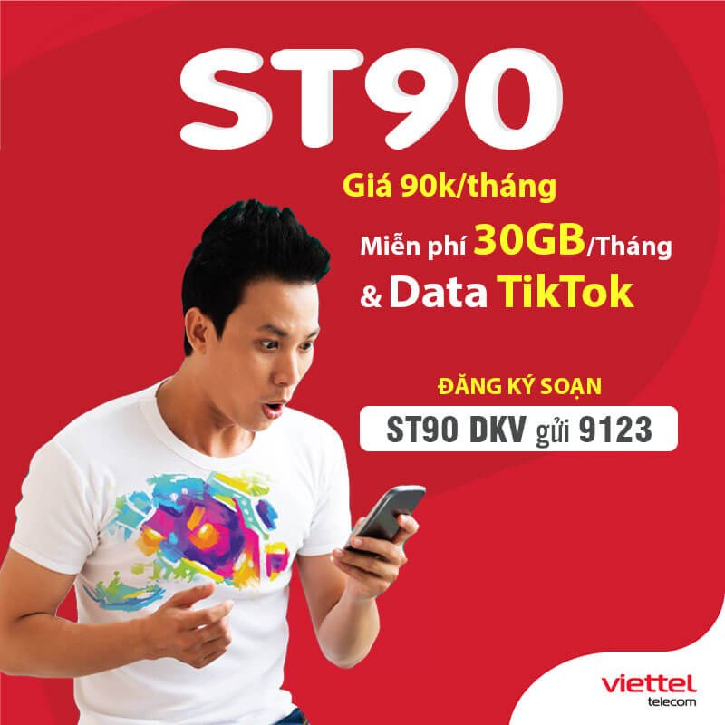 Đăng ký gói ST90 Viettel - Gói SIÊU TỐC 90 của Viettel 30GB/tháng