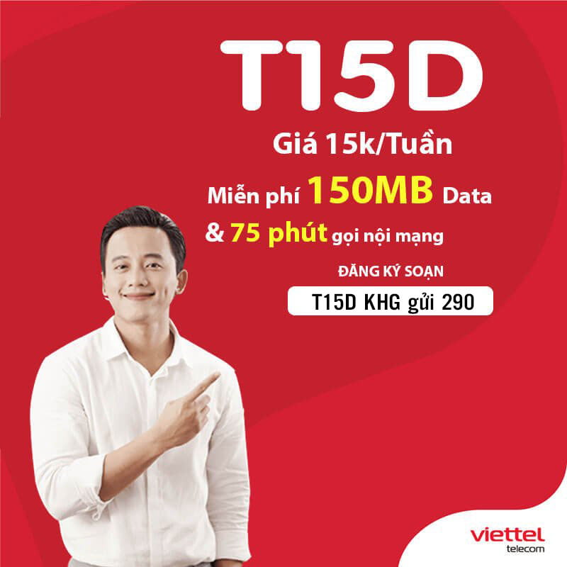 Đăng ký 75 phút nội mạng Viettel & 150MB Data từ T15D Viettel