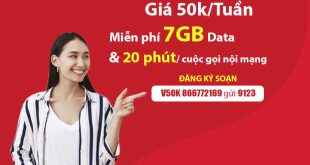 Đăng ký gói V50K Viettel nhận 7GB & gọi nội mạng miễn phí