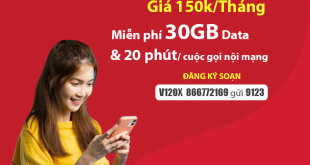 Đăng Ký Gói V120X Viettel Miễn Phí 30GB/Tháng & Gọi Nội Mạng