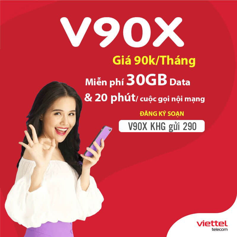 Đăng Ký Gói V90X Viettel Miễn Phí 1GB/ngày & Gọi Nội Mạng