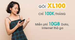 Gói XL100 Viettel miễn phí 10GB Data/tháng