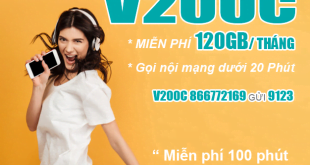 Đăng ký gói V200C Viettel miễn phí 60GB & Gọi nội mạng dưới 20p