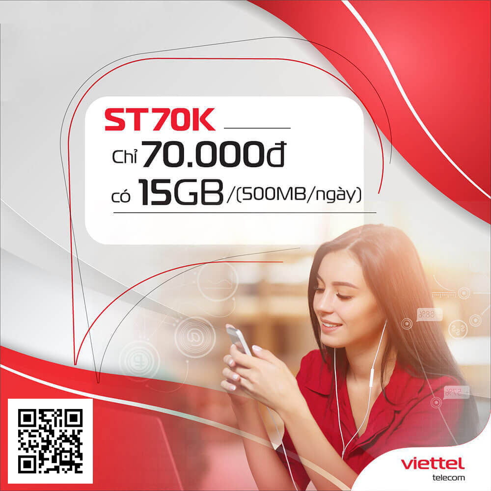 Đăng ký gói ST70K Viettel có 500MB/ngày