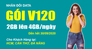 HOT: Viettel gia hạn nhân đôi Data gói V120 đến hết 30/09/2020