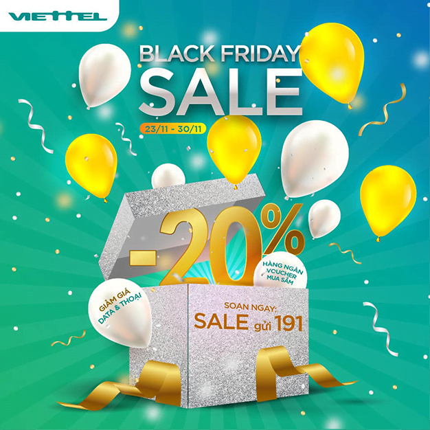 Khuyến mãi BLACKFRIDAY- Giảm 20% phí đăng ký gói Viettel