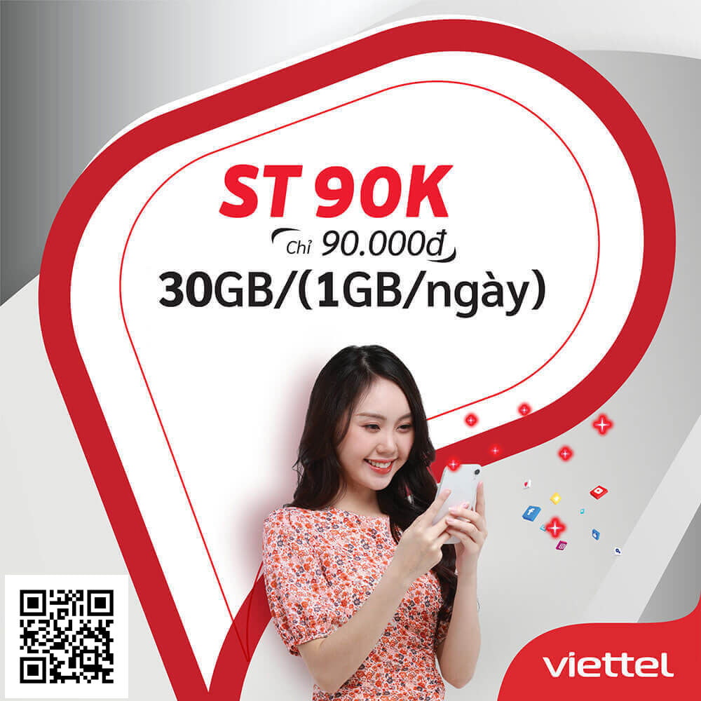 Gói ST90K Viettel - Gói SIÊU TỐC 90 của Viettel ưu đãi 30GB