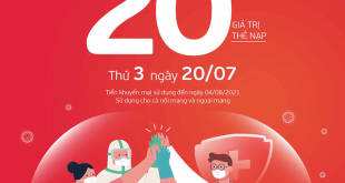 HOT: Viettel tặng 20% giá trị thẻ nạp ngày 20/07/2021