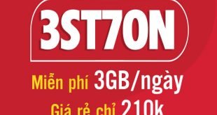 Đăng ký gói 3ST70N Viettel ( ST70N 3 Tháng ) ưu đãi 90GB 1 Tháng