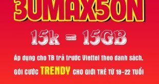 Đăng Ký Gói 3Umax50N Viettel Có 5GB Data trọn gói giá 150k/3 Tháng