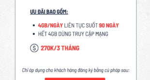 Đăng ký gói cước 3ST90N Viettel ( ST90N 3 tháng ) có 4GB 1 ngày