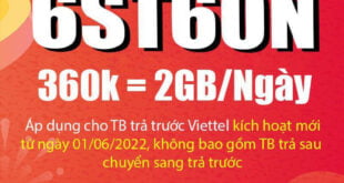 Đăng ký gói cước 6ST60N Viettel ( ST60N 6 tháng ) có 2GB 1 ngày