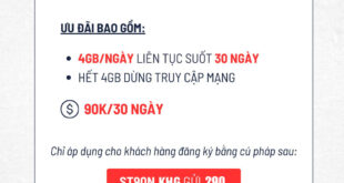 Đăng ký gói cước ST90N Viettel có 4GB 1 ngày giá 90k 1 tháng