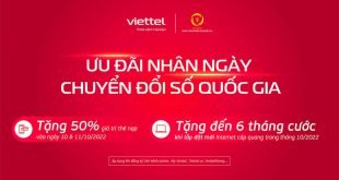 HOT: Viettel khuyến mãi tặng 50% giá trị thẻ nạp ngày 10-11/10/2022