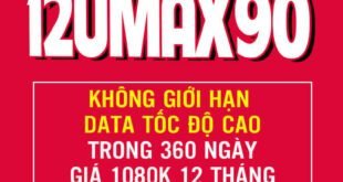 Đăng Ký Gói 12UMAX90 Viettel (UMAX90 12 Tháng) giá 1.080.000đ