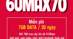 Đăng Ký Gói 6UMAX70 Viettel (UMAX70 6 Tháng) giá 420k