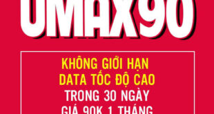 Đăng Ký Gói UMAX90 Viettel không giới hạn Data tốc độ cao 1 tháng