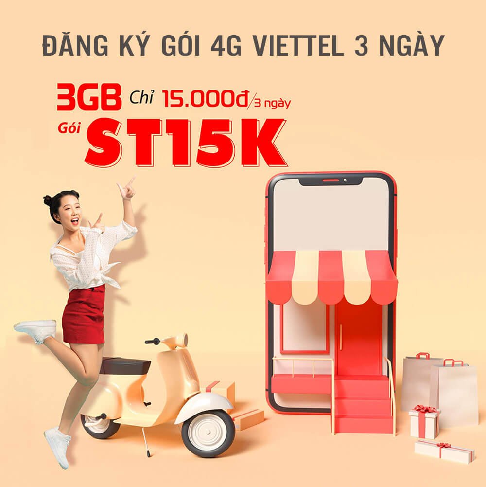 Cách đăng ký gói cước 4G Viettel 3 ngày giá rẻ 15k miễn phí 3GB – 15GB