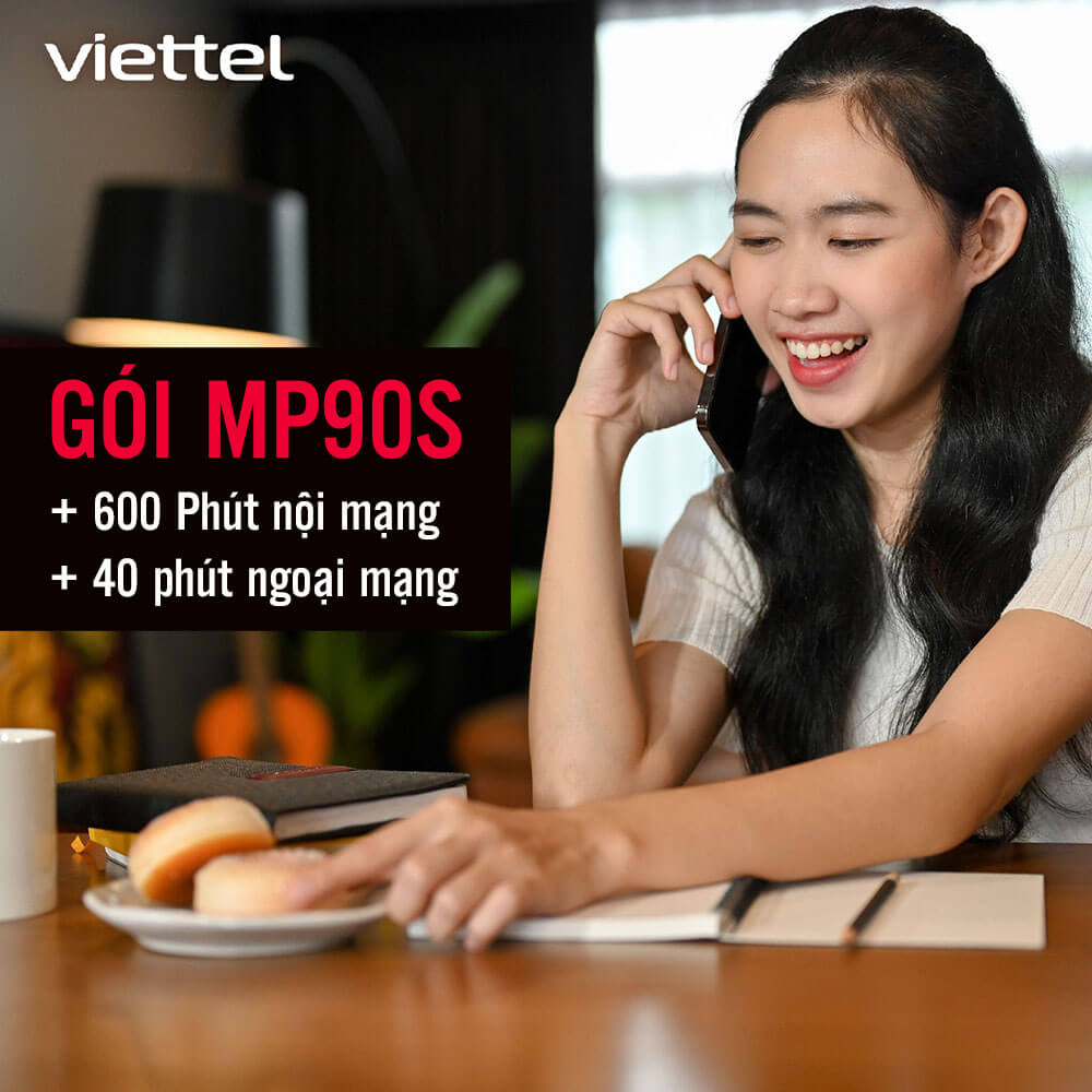Đăng ký gói MP90S Viettel có 600 phút nội mạng, 40 phút ngoại mạng