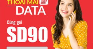Đăng ký gói cước SD90 Viettel có 1.5GB 1 ngày giá 90k 1 tháng
