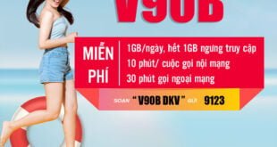 Đăng ký gói V90B Viettel có 1GB/ngày, 30 phút ngoại mạng giá 90k 1 Tháng