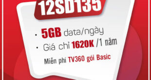 Đăng ký gói cước 12SD135 Viettel có 5GB 1 ngày trong 12 tháng