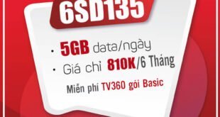 Đăng ký gói cước 6SD135 Viettel có 5GB 1 ngày trong 6 tháng