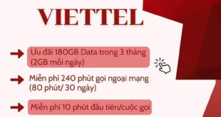 Đăng Ký Gói 3V150B Viettel Miễn Phí 2GB/Ngày & COMBO Gọi Thoại 3 Tháng