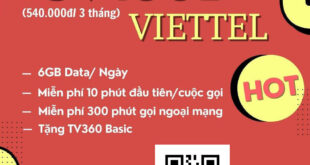 Đăng Ký Gói 3V180B Viettel Miễn Phí 6GB/Ngày & COMBO Gọi Thoại 3 Tháng