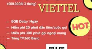 Đăng Ký Gói 3V200B Viettel Có 8GB/Ngày & COMBO Gọi Thoại 3 Tháng