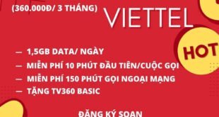 Đăng Ký Gói 3V120B Viettel Miễn Phí 1.5GB/Ngày & Gọi Nội Mạng 3 Tháng