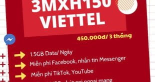 Đăng Ký Gói 3MXH150 Viettel miễn phí Data Youtube, Facebook, Tiktok