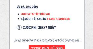 Đăng ký gói TV35K Viettel miễn phí 7GB & xem TV360 1 tuần