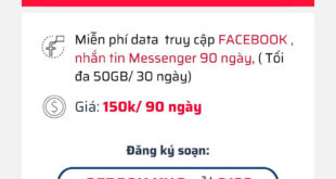 Đăng ký gói 3FB50K Viettel có 150GB Data Facebook trong 3 tháng