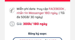 Đăng ký gói 6FB50K Viettel có 300GB Data Facebook trong 6 tháng